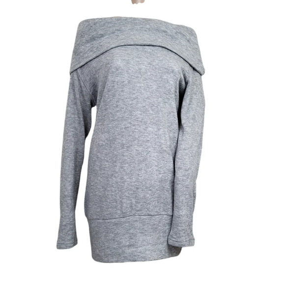 Cupshe Gray Fold Over Knit Sweater - Picture 1 of 3